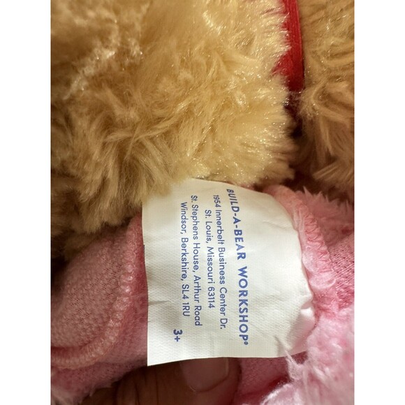 Build A Bear Red Collar Brown Golden Retriever Puppy 13” Plush With Pink Outfit - Picture 9 of 10
